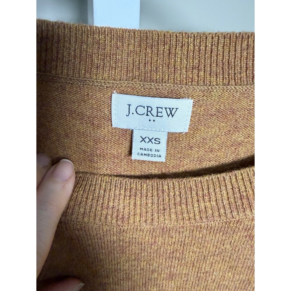 J.Crew XXS Camel Wool Blend Longline Crewneck Sweater - Picture 5 of 7